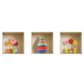 NISHA - Décoration Stickers Illusion 3D Flower Kids 32cmx32cm - Lot de 3