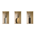 NISHA - Dcoration Stickers Illusion 3D Vases Lugano 22cmx42cm - Lot de 3