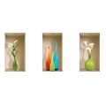 NISHA - Dcoration Stickers Illusion 3D Vases Milano 22cmx42cm - Lot de 3
