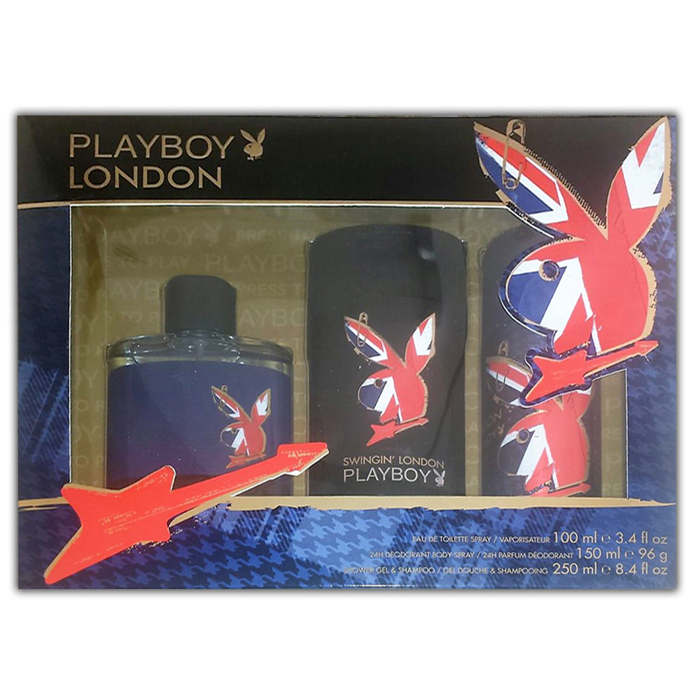 PLAYBOY - Coffret Homme Eau de Toilette + Déodorant 24h + Gel douche London